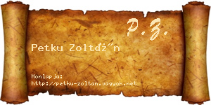 Petku Zoltán névjegykártya